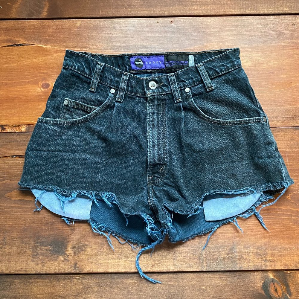 Vtg Silvertab Levi's Cut Off Booty Shorts Baggy Fit Size 30'' Adult Dark Blue